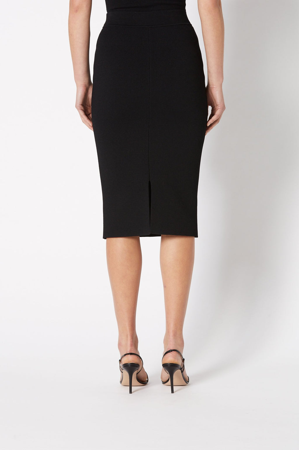 CREPE KNIT SLIT BACK SKIRT