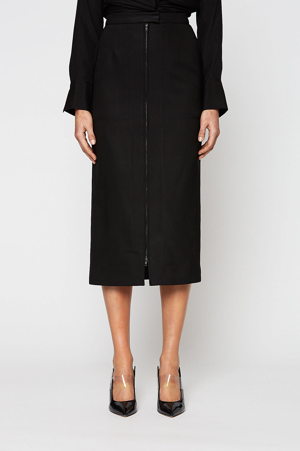 ZIP FRONT PENCIL SKIRT