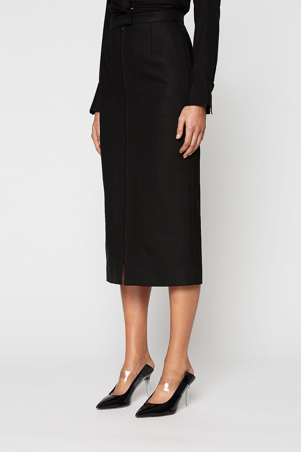 ZIP FRONT PENCIL SKIRT