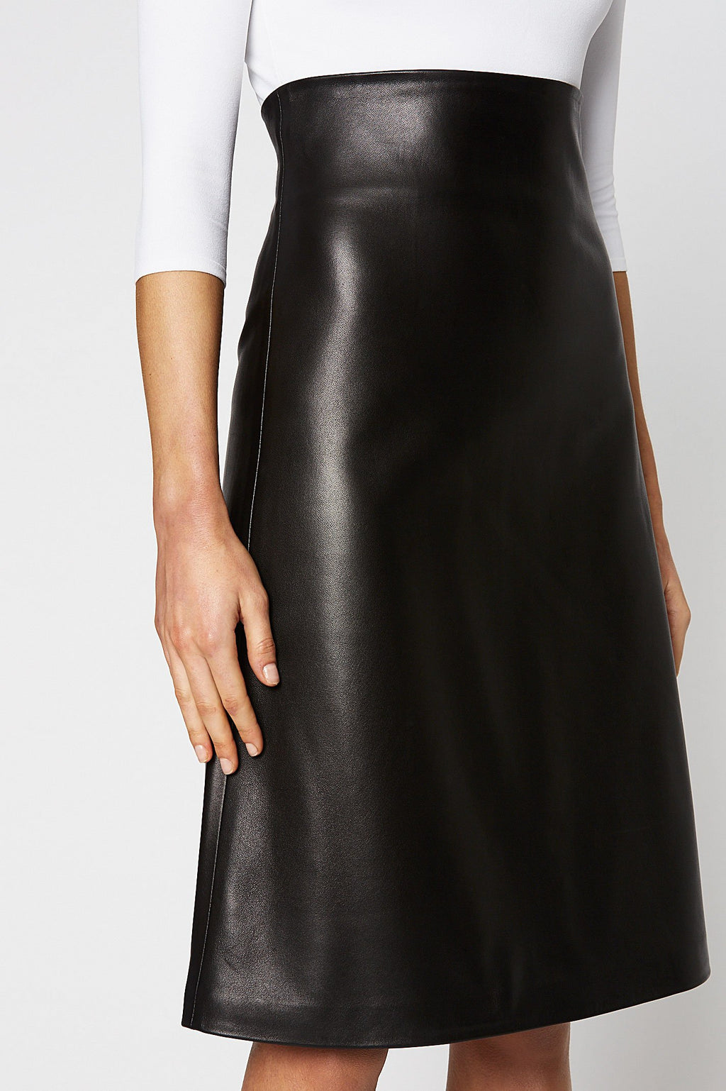 LEATHER HIGH WAIST SKIRT