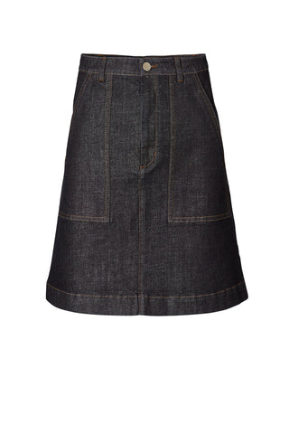 PATCH POCKET JEAN SKIRT
