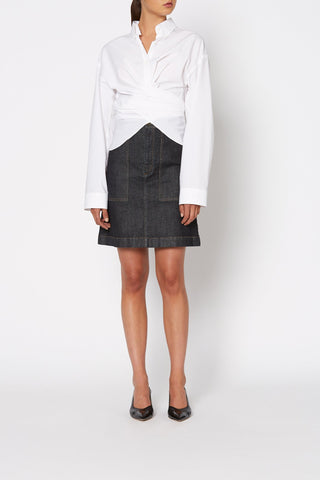 PATCH POCKET JEAN SKIRT