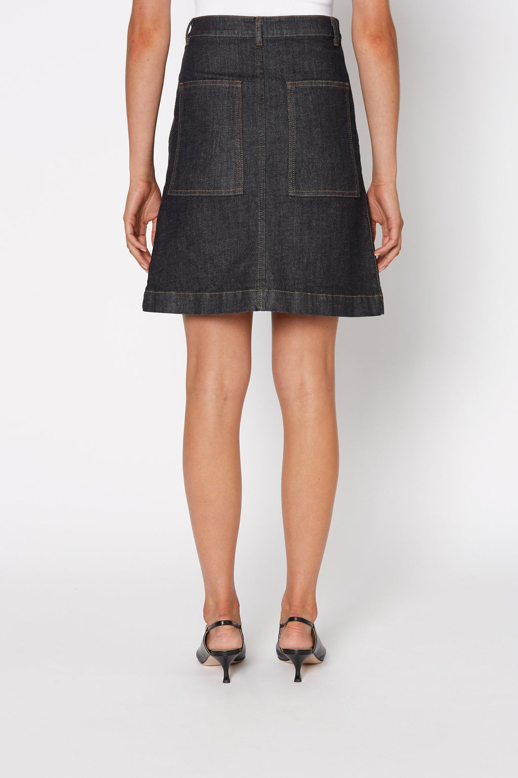 PATCH POCKET JEAN SKIRT