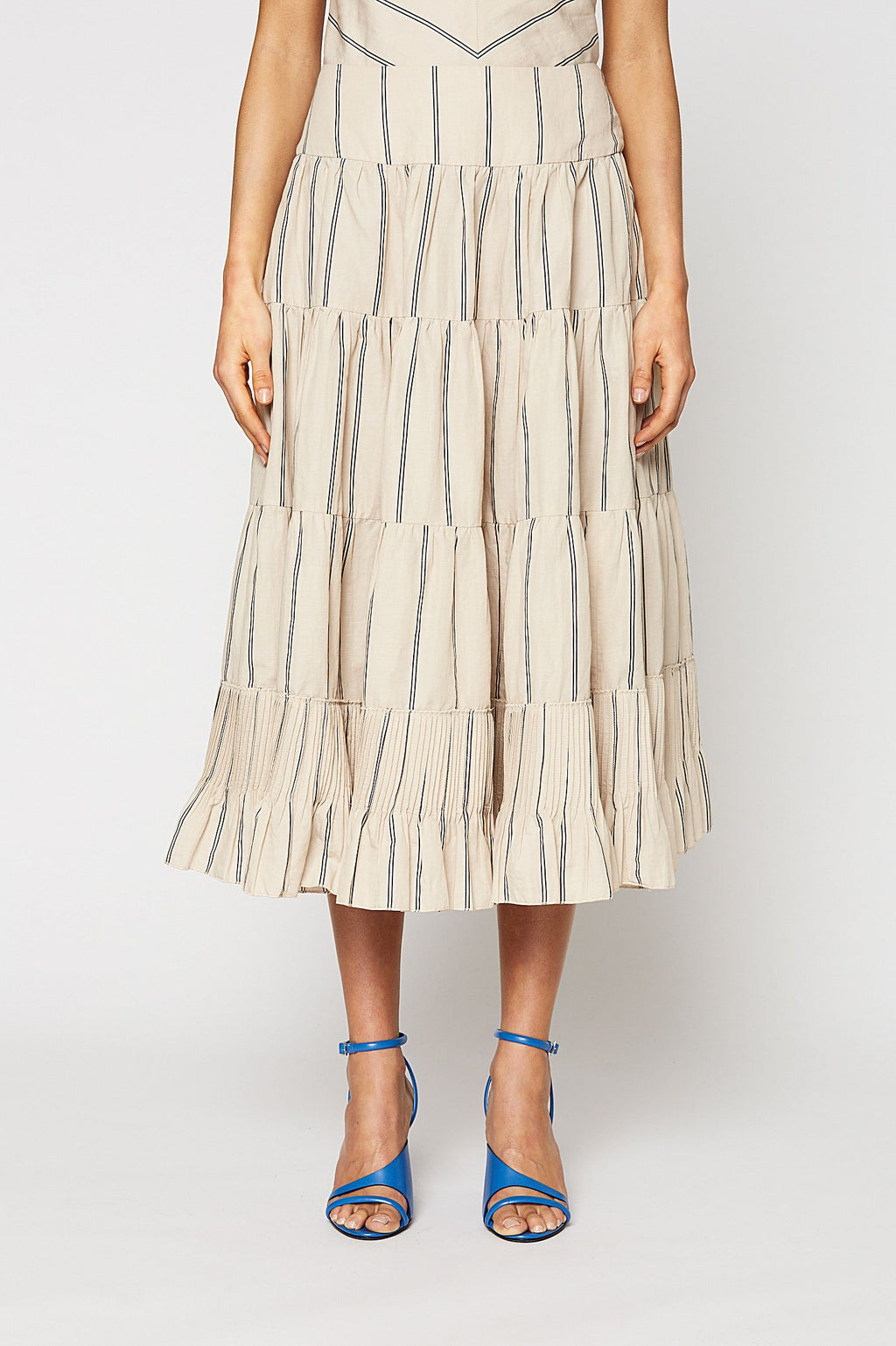NAUTICA STRIPED RUFFLE SKIRT