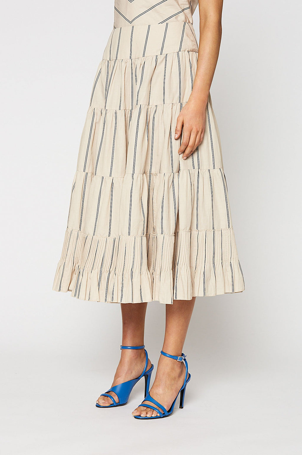 NAUTICA STRIPED RUFFLE SKIRT