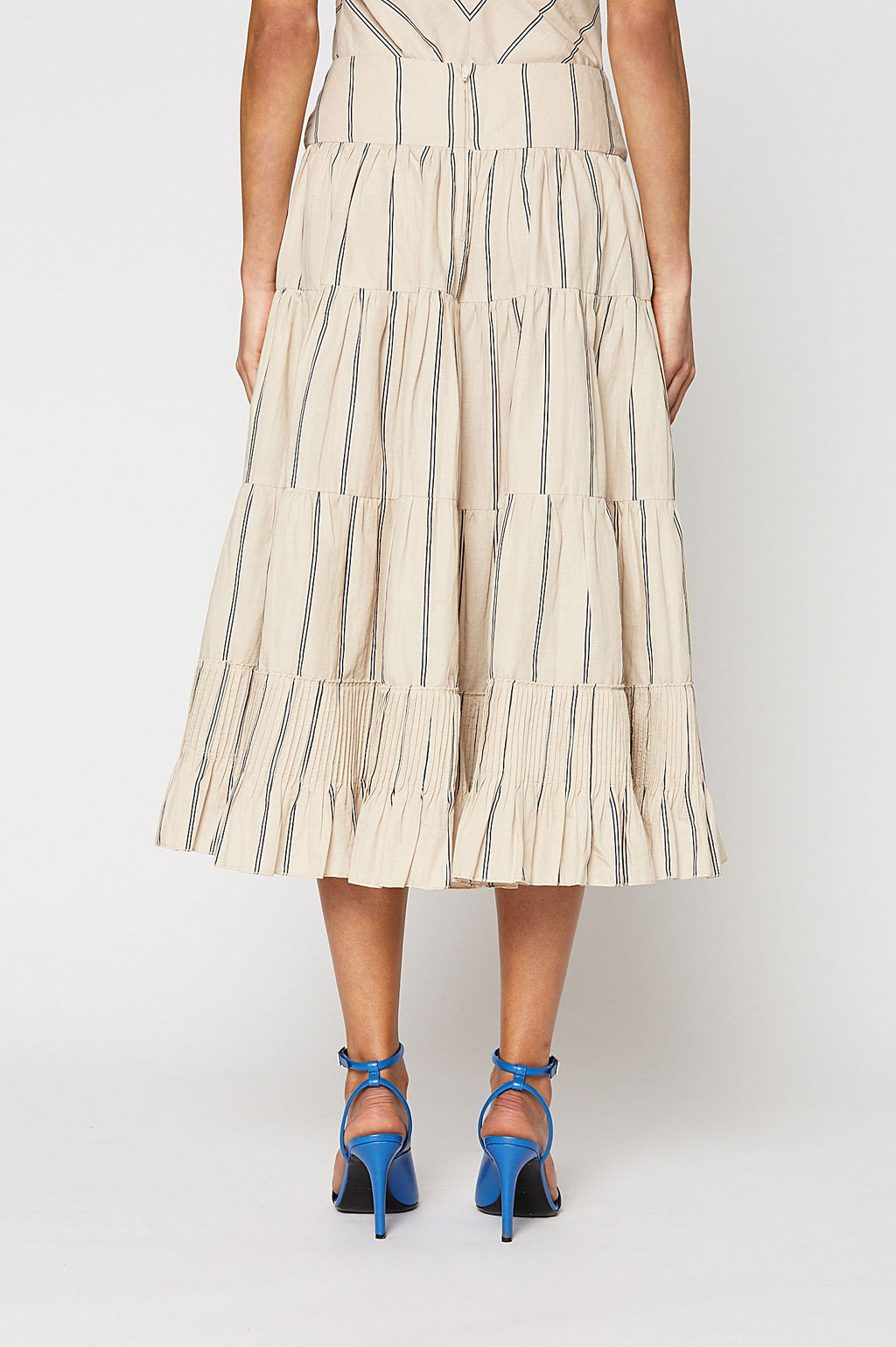 NAUTICA STRIPED RUFFLE SKIRT