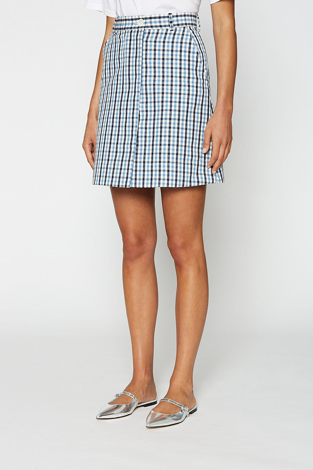 GINGHAM SHORT SKIRT