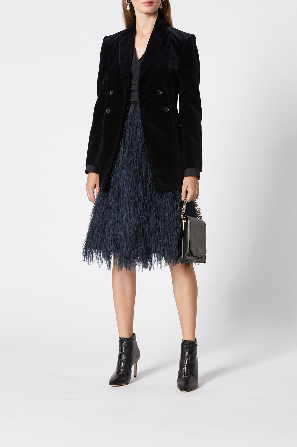 FEATHER TAFFETA SKIRT