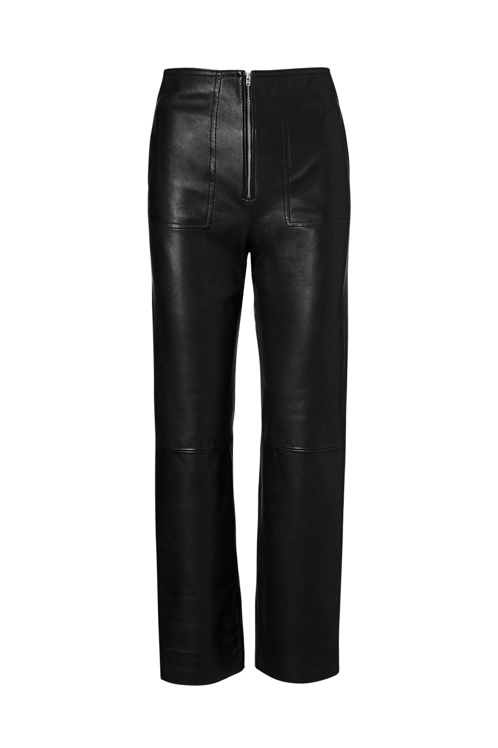 LEATHER ZIP FRONT TROUSER
