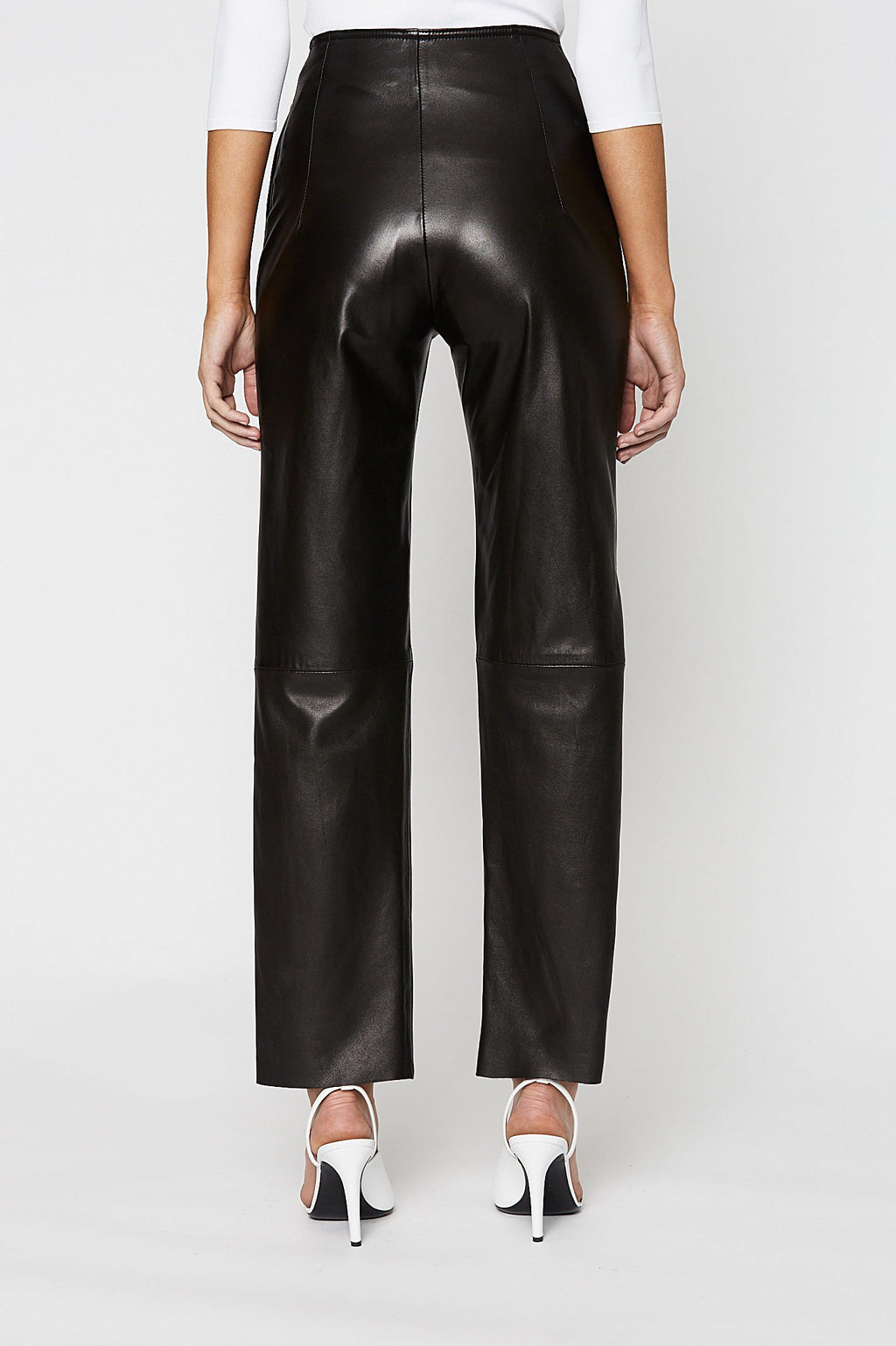 LEATHER ZIP FRONT TROUSER