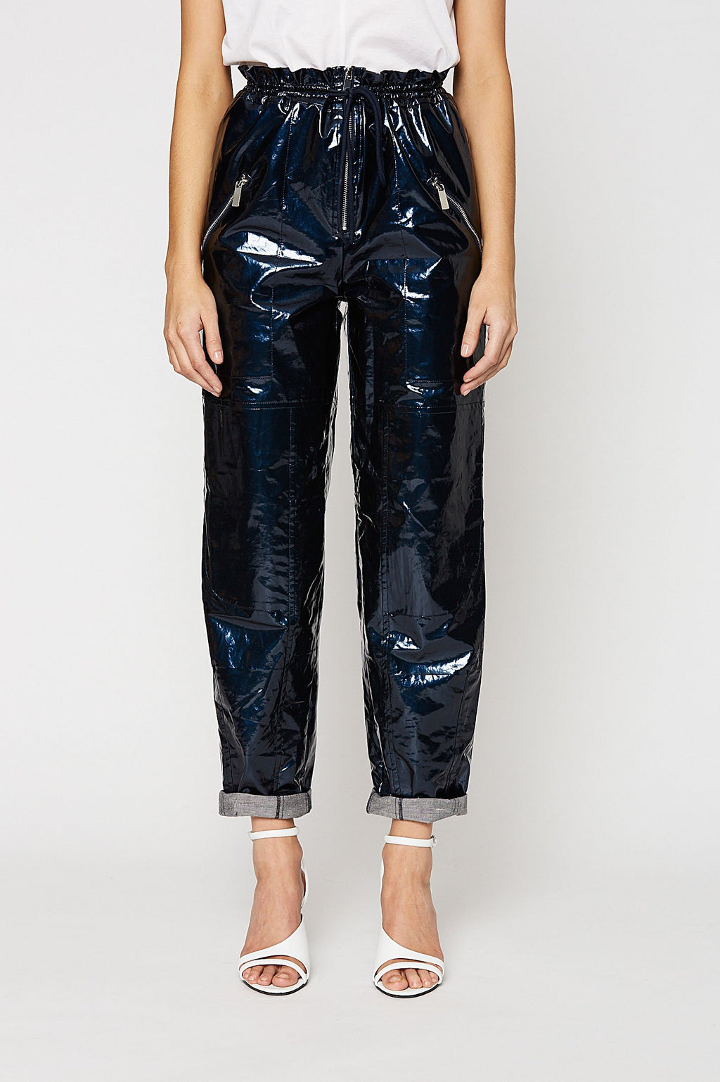 GLOSSY TRENCH TROUSER