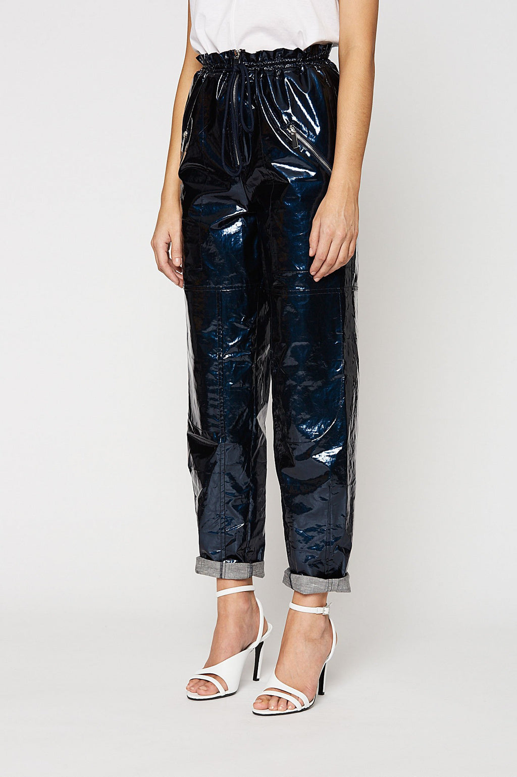 GLOSSY TRENCH TROUSER