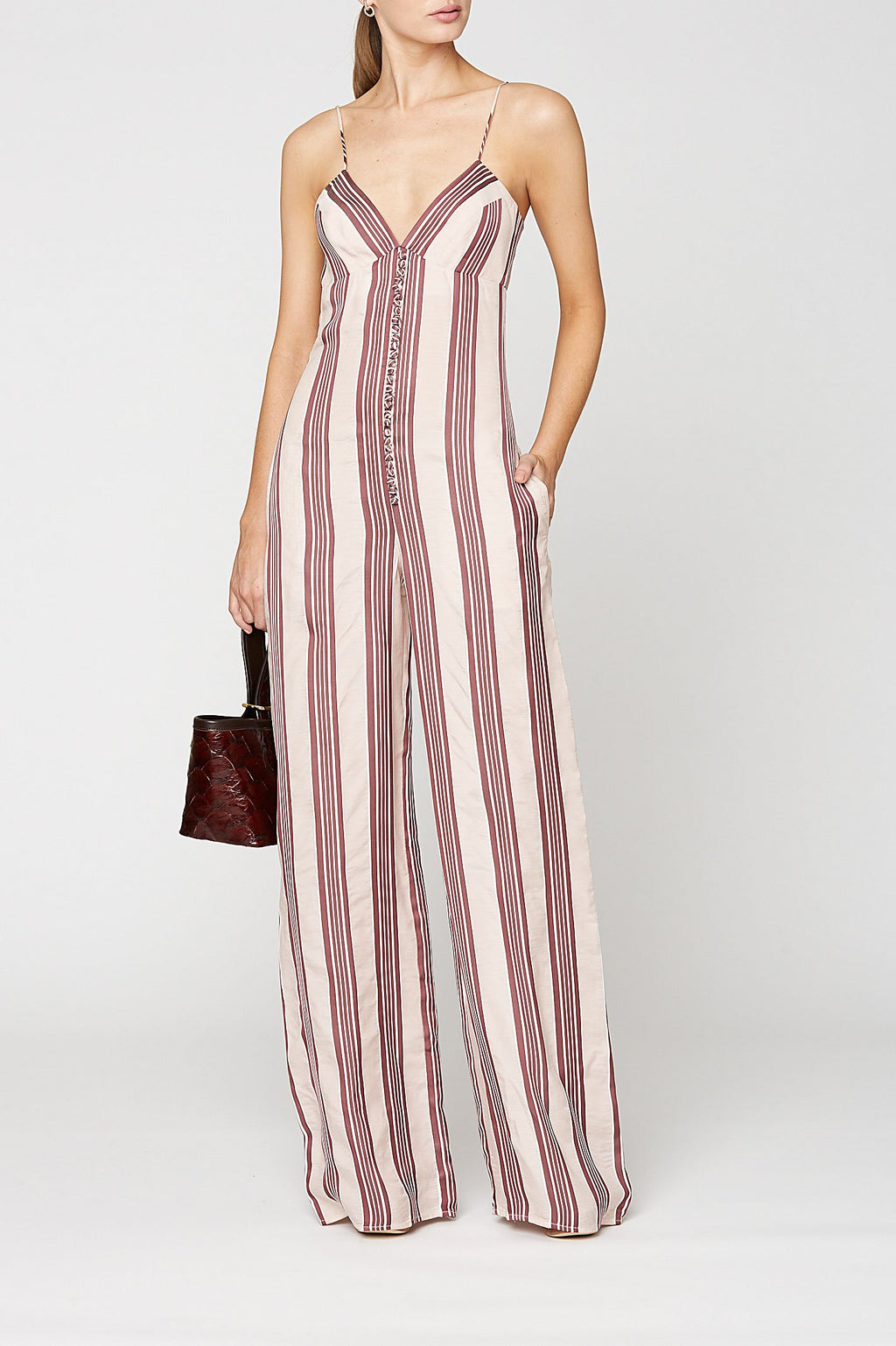 STRIPE SHOESTRING JUMPSUIT