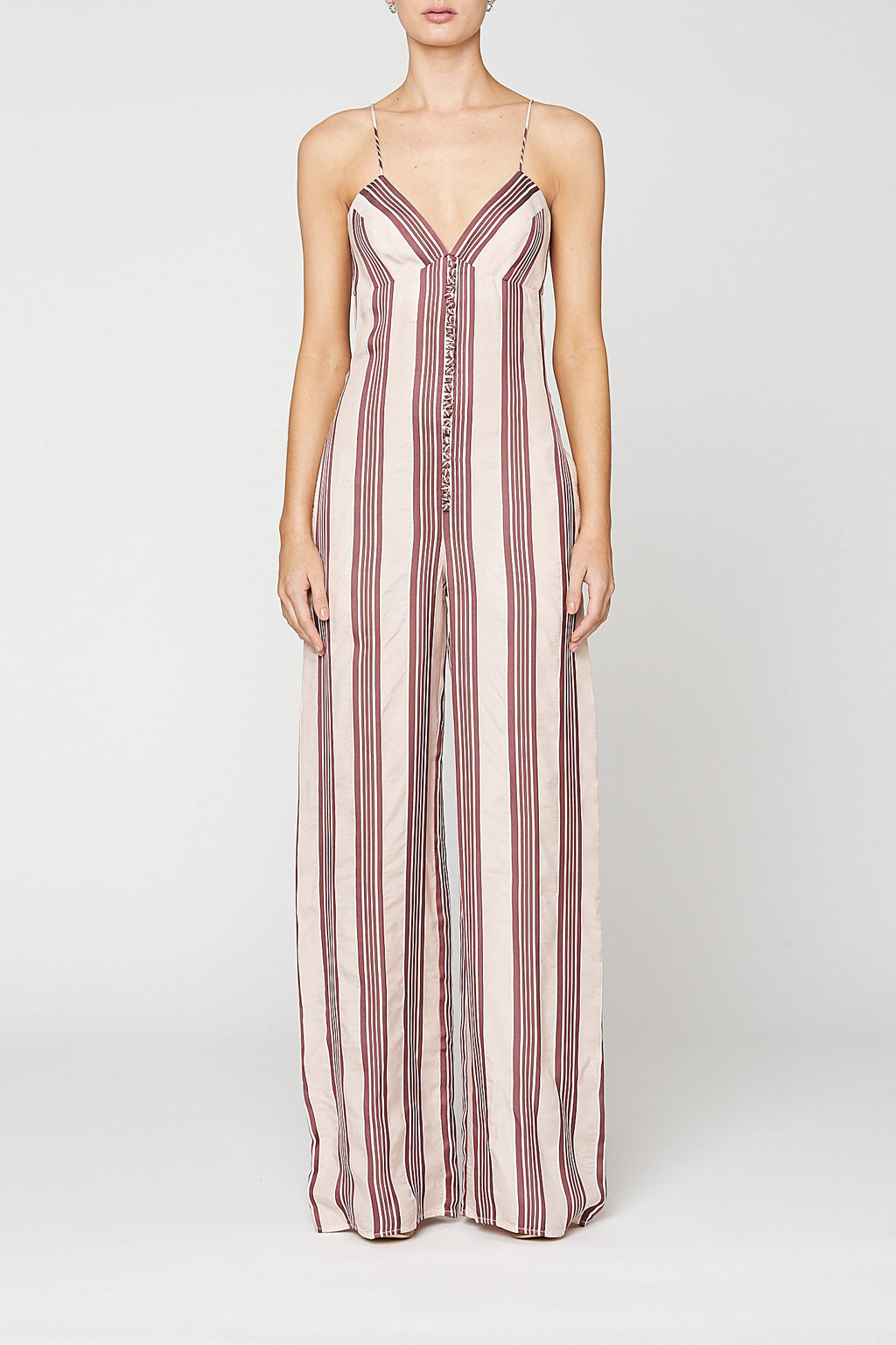 STRIPE SHOESTRING JUMPSUIT