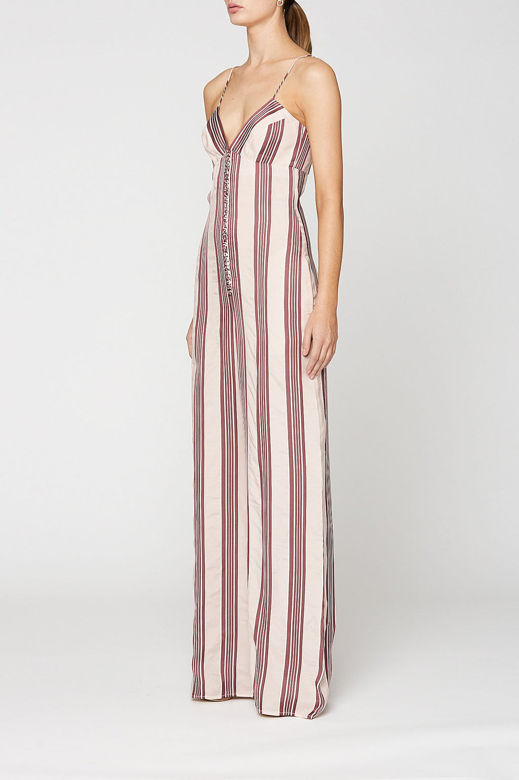 STRIPE SHOESTRING JUMPSUIT