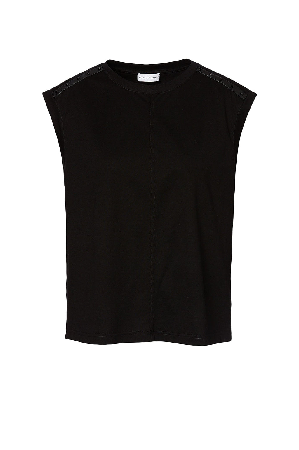 MERCERISED STUDDED SLVLESS TEE