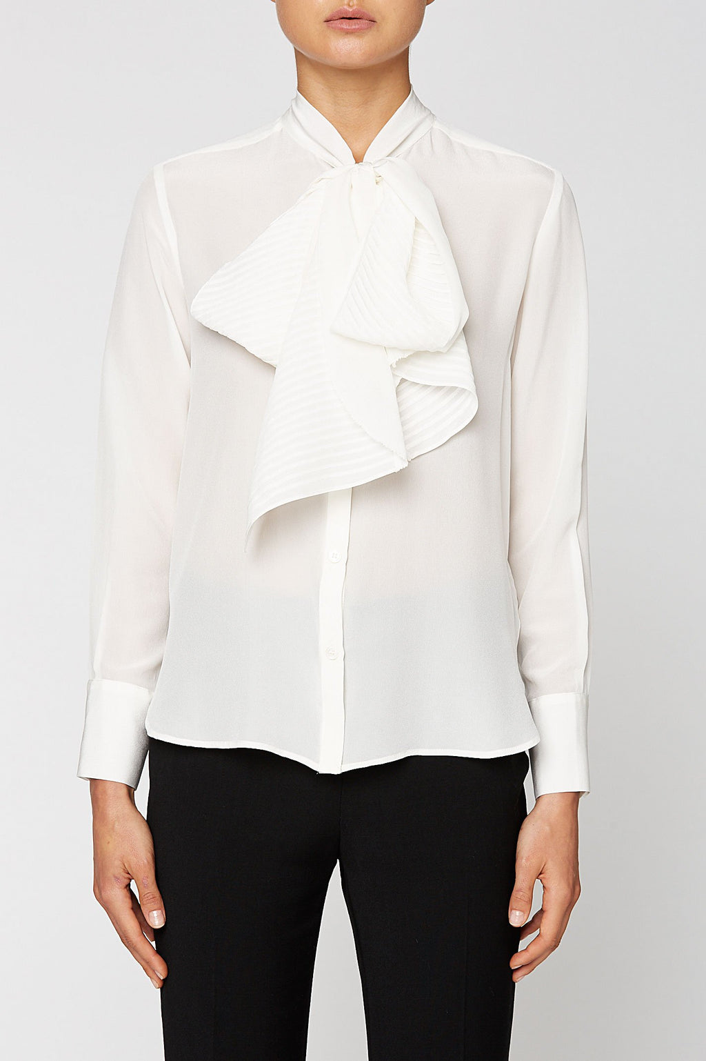 CDC PINTUCK TIE BLOUSE