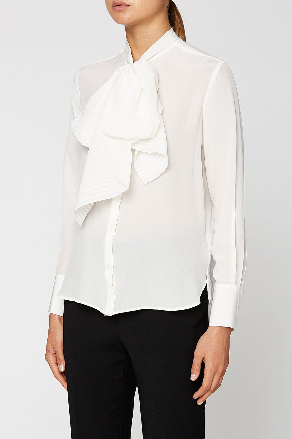 CDC PINTUCK TIE BLOUSE