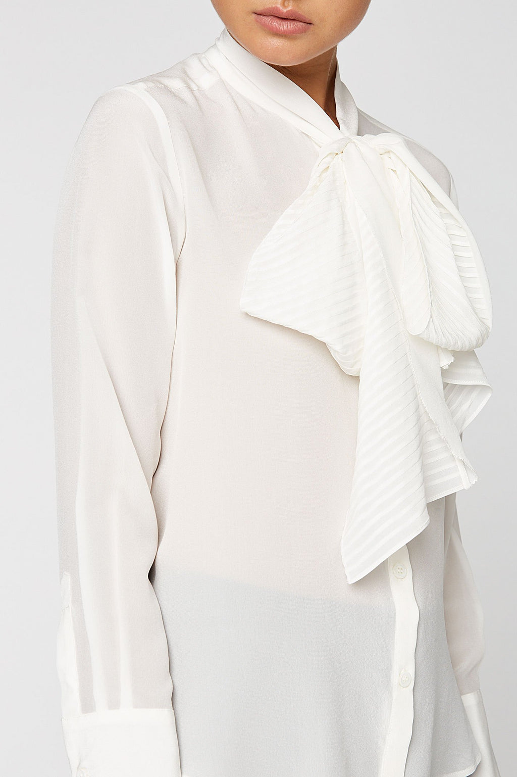 CDC PINTUCK TIE BLOUSE