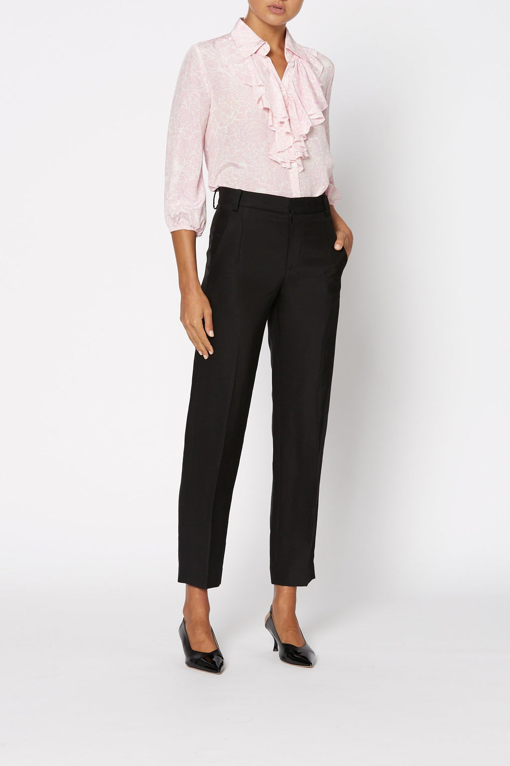 CDC FLORAL RUFFLE BLOUSE
