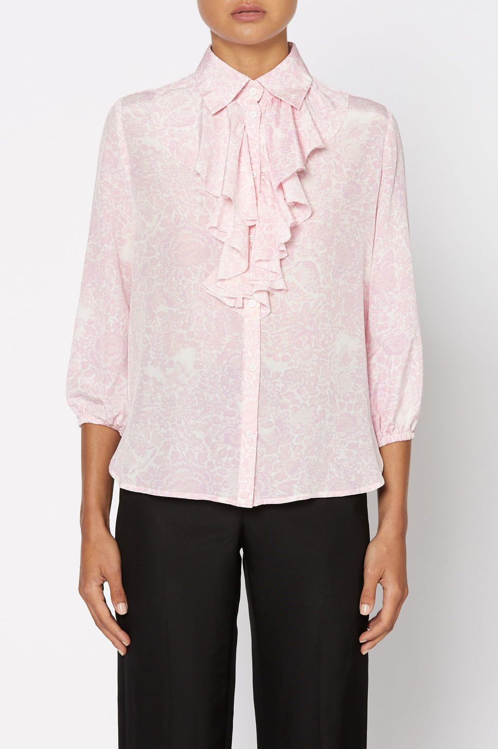 CDC FLORAL RUFFLE BLOUSE