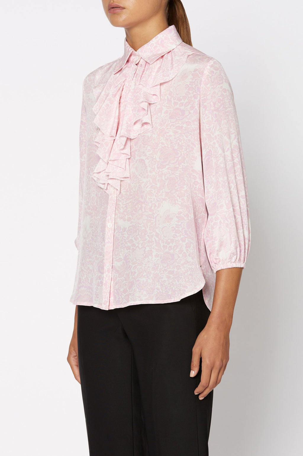 CDC FLORAL RUFFLE BLOUSE