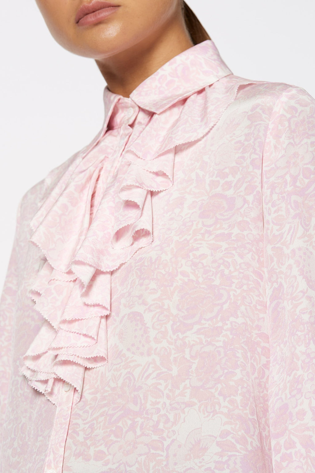CDC FLORAL RUFFLE BLOUSE