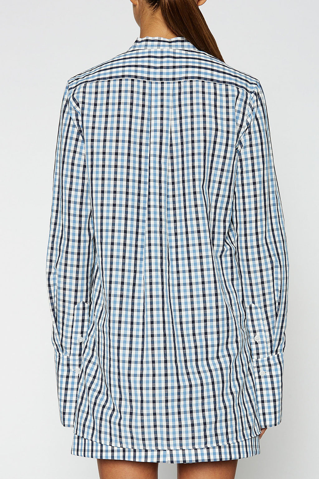 GINGHAM TIE NECK SHIRT
