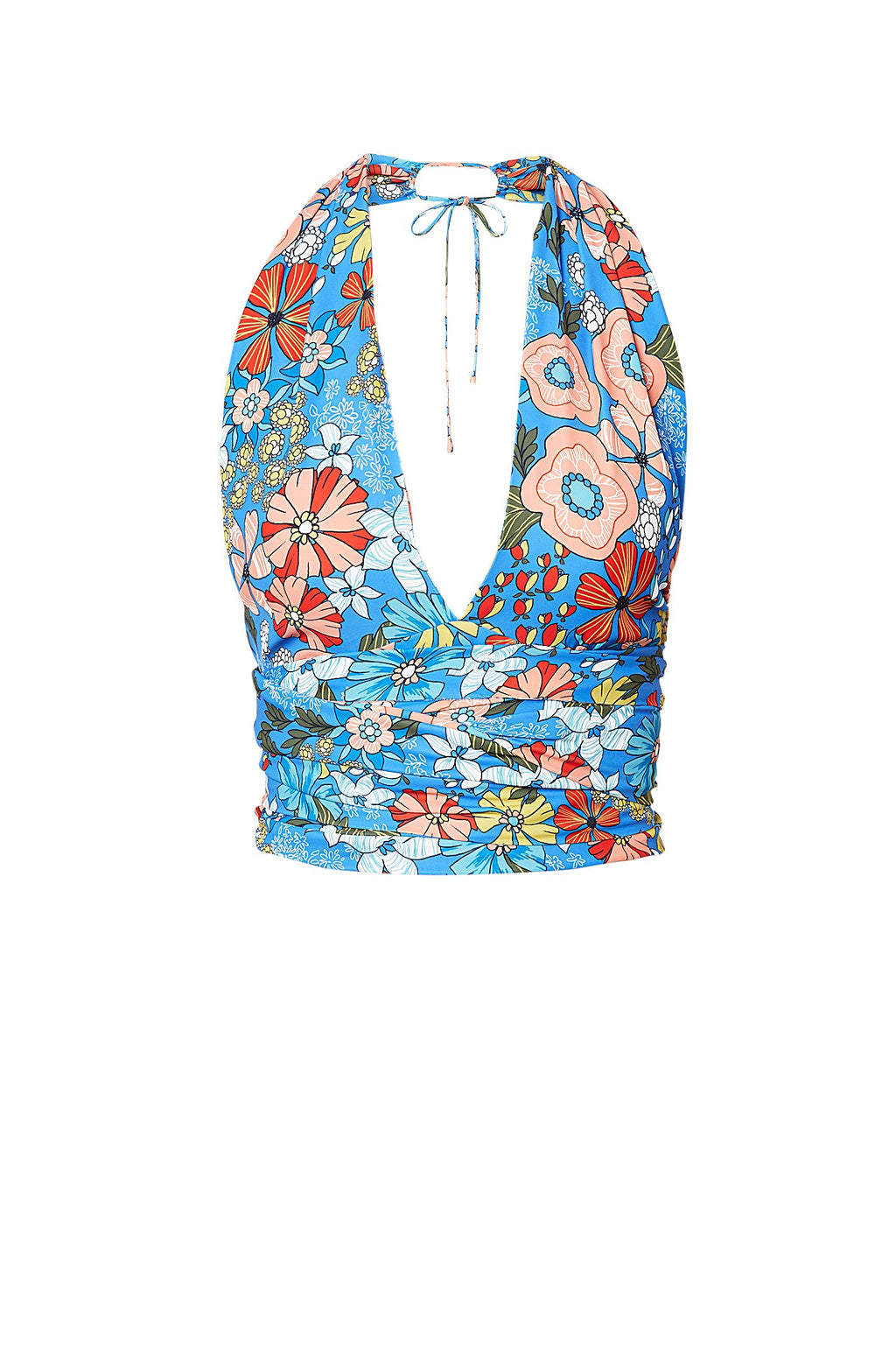 POPPY PRINT HALTER TOP