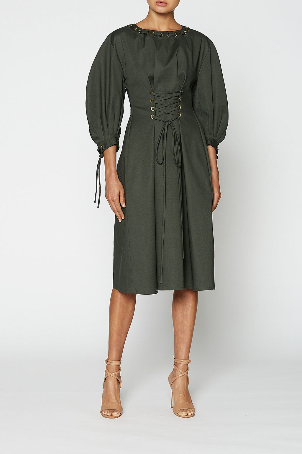 EYELET COTTON DRESS