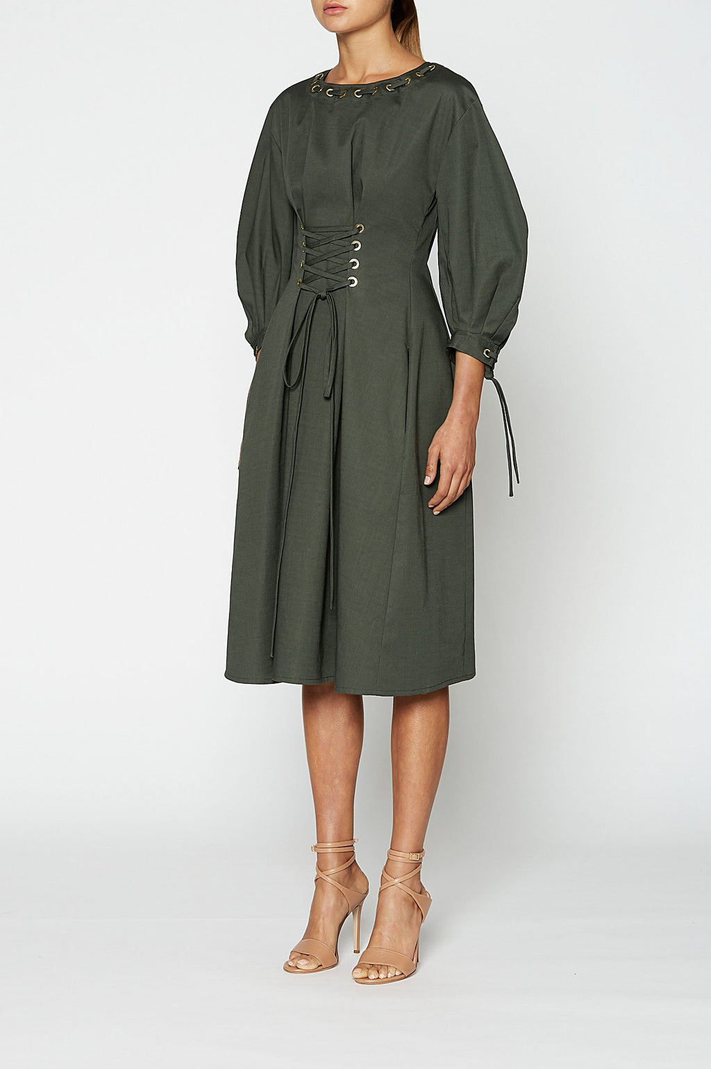 EYELET COTTON DRESS