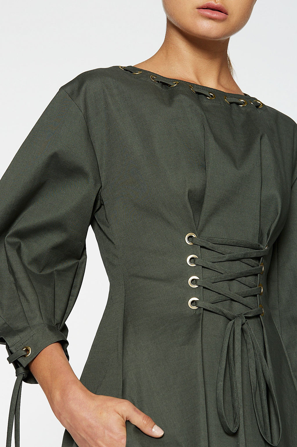 EYELET COTTON DRESS