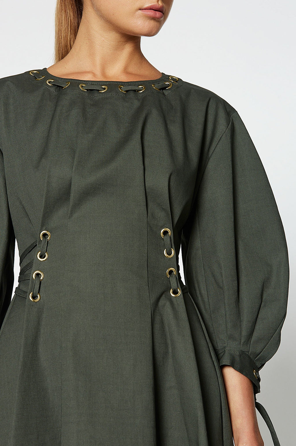 EYELET COTTON DRESS