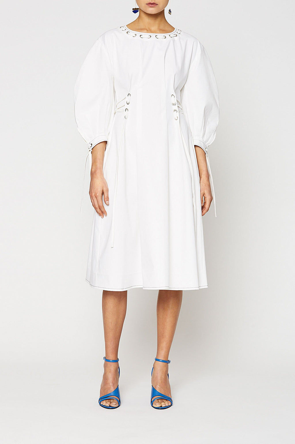 EYELET COTTON DRESS
