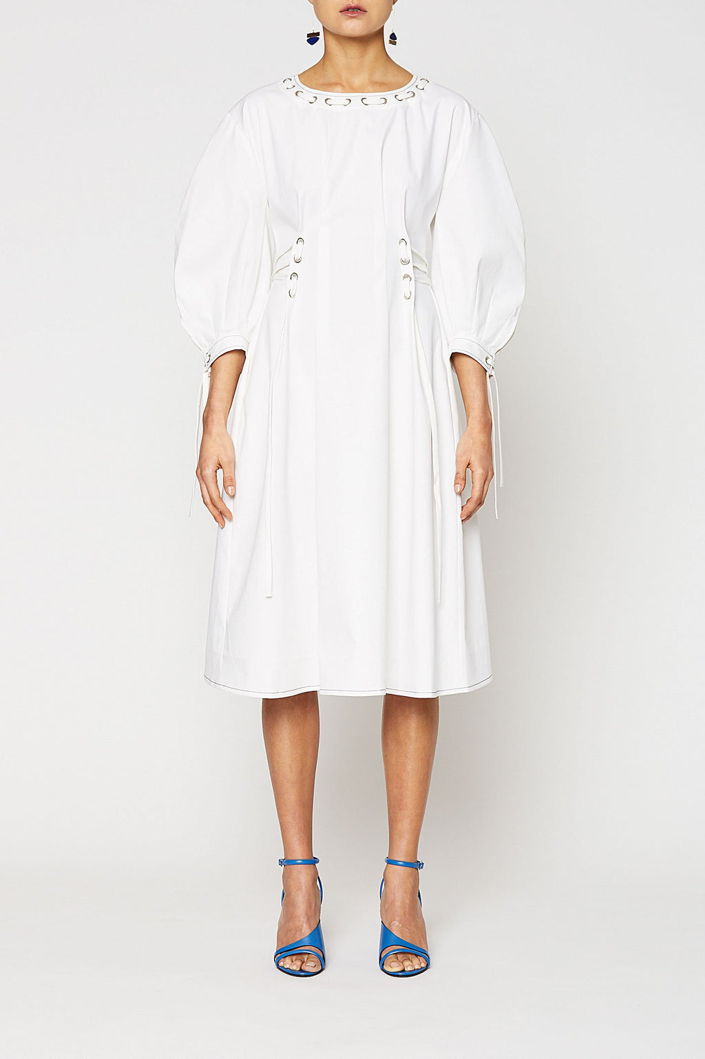 EYELET COTTON DRESS