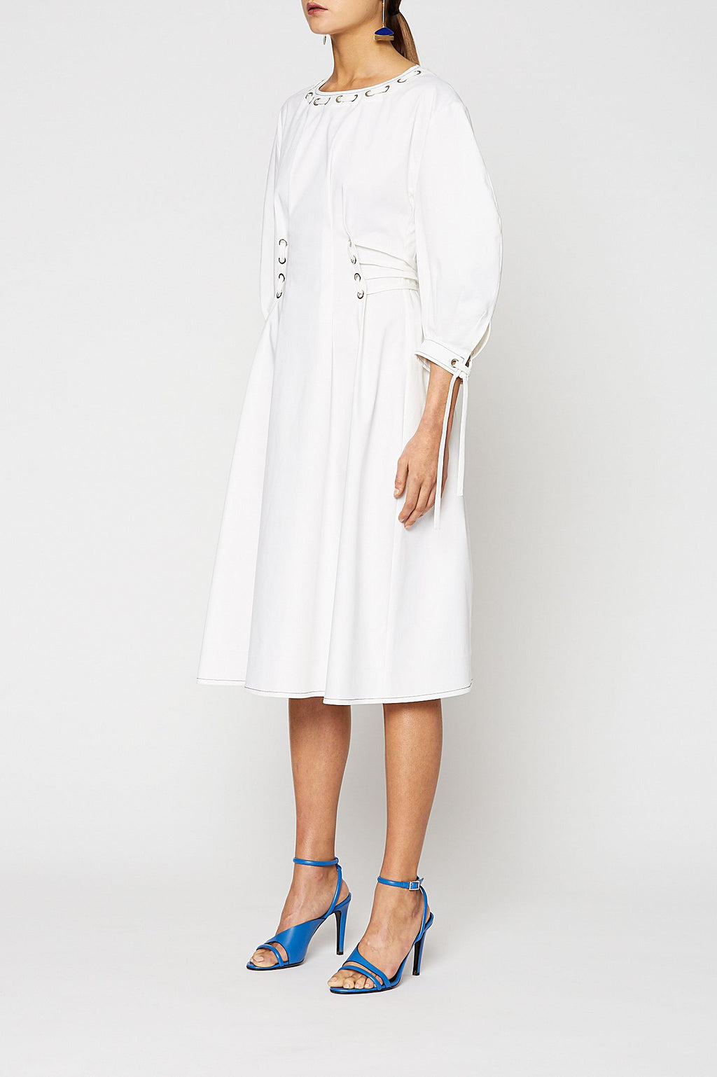 EYELET COTTON DRESS