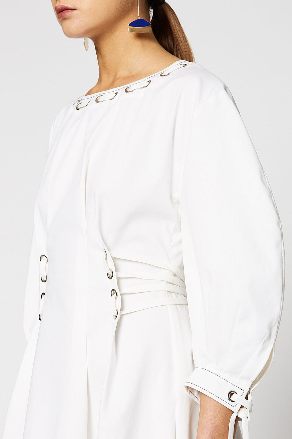 EYELET COTTON DRESS
