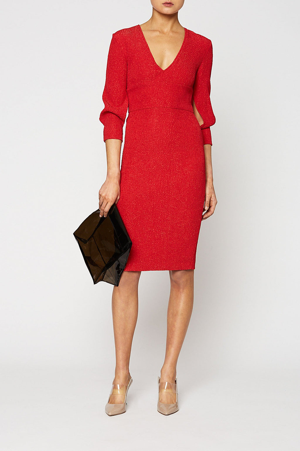 STRETCH REPTILE PENCIL DRESS