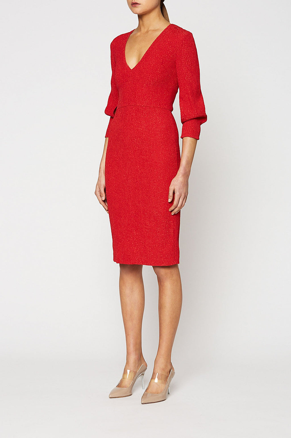 STRETCH REPTILE PENCIL DRESS