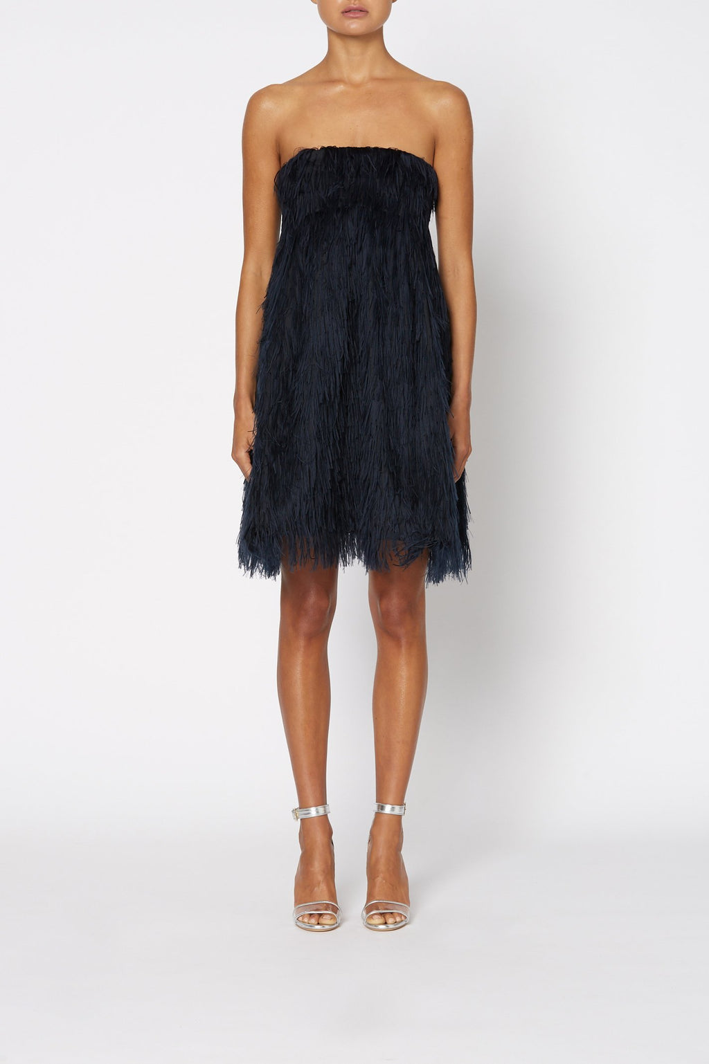 FEATHER TAFFETA DRESS