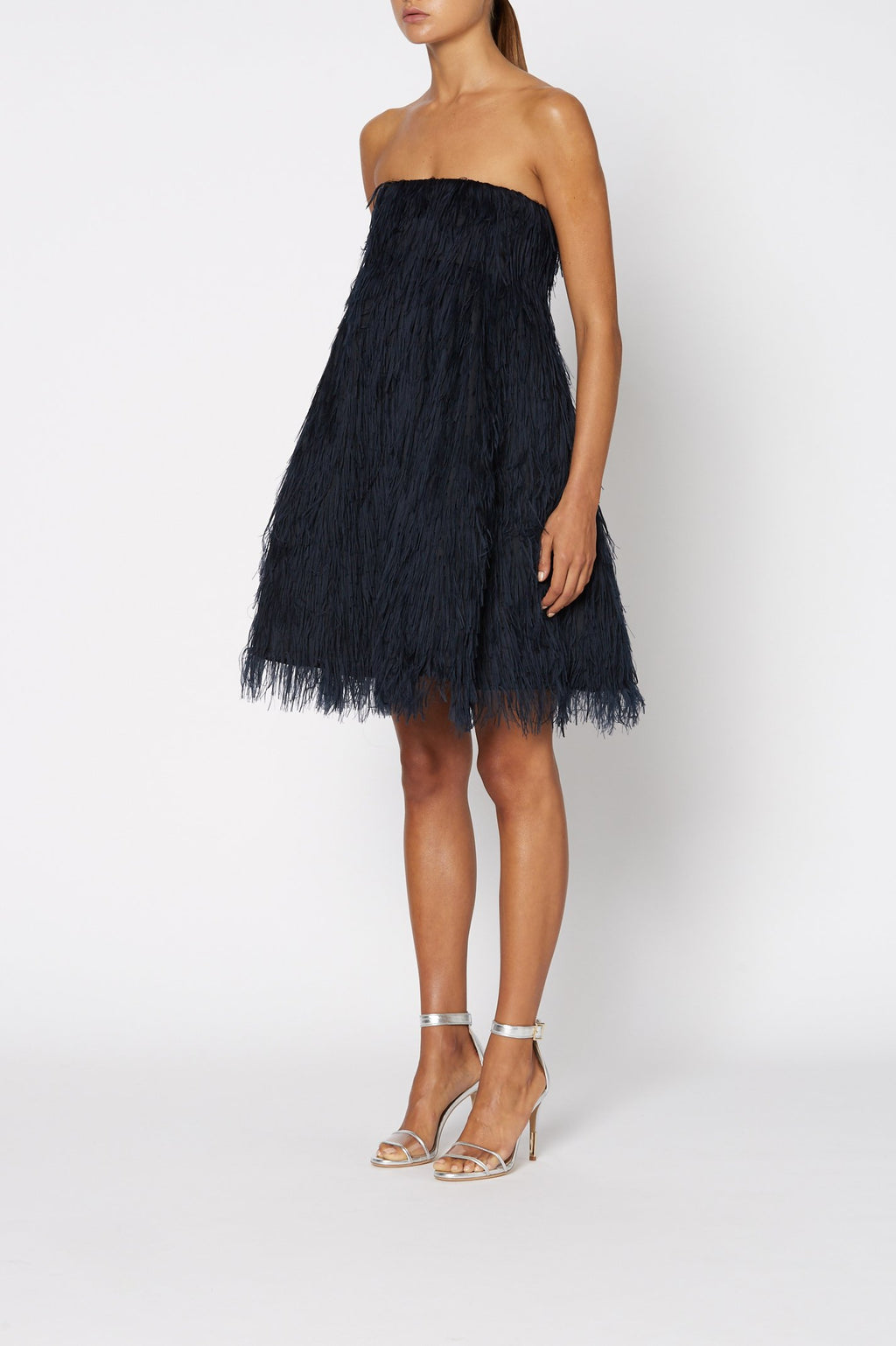 FEATHER TAFFETA DRESS