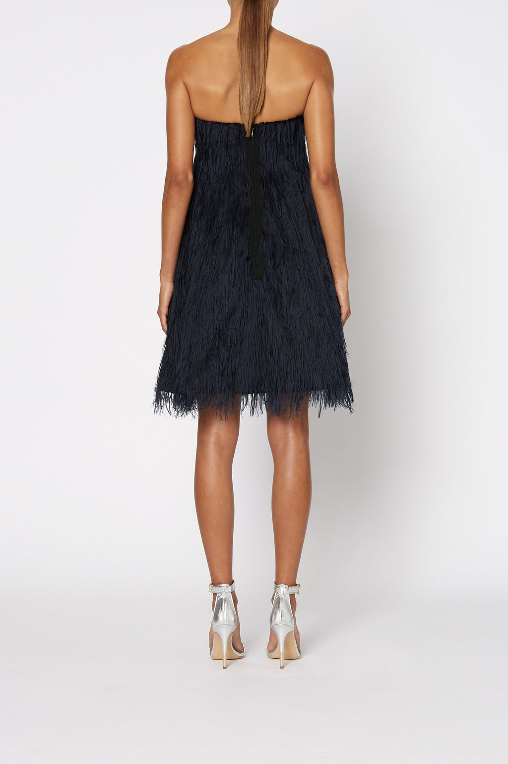 FEATHER TAFFETA DRESS