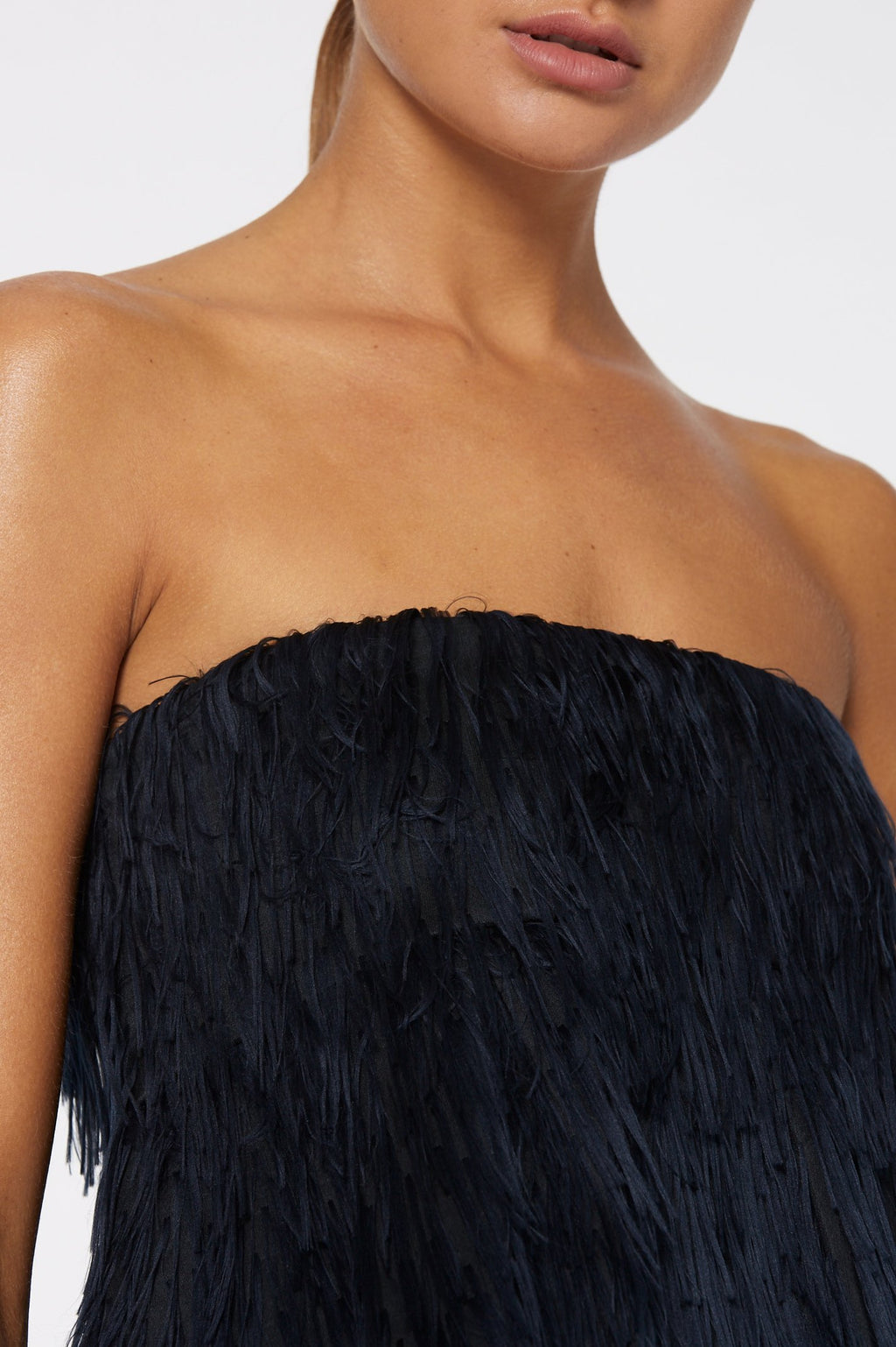 FEATHER TAFFETA DRESS