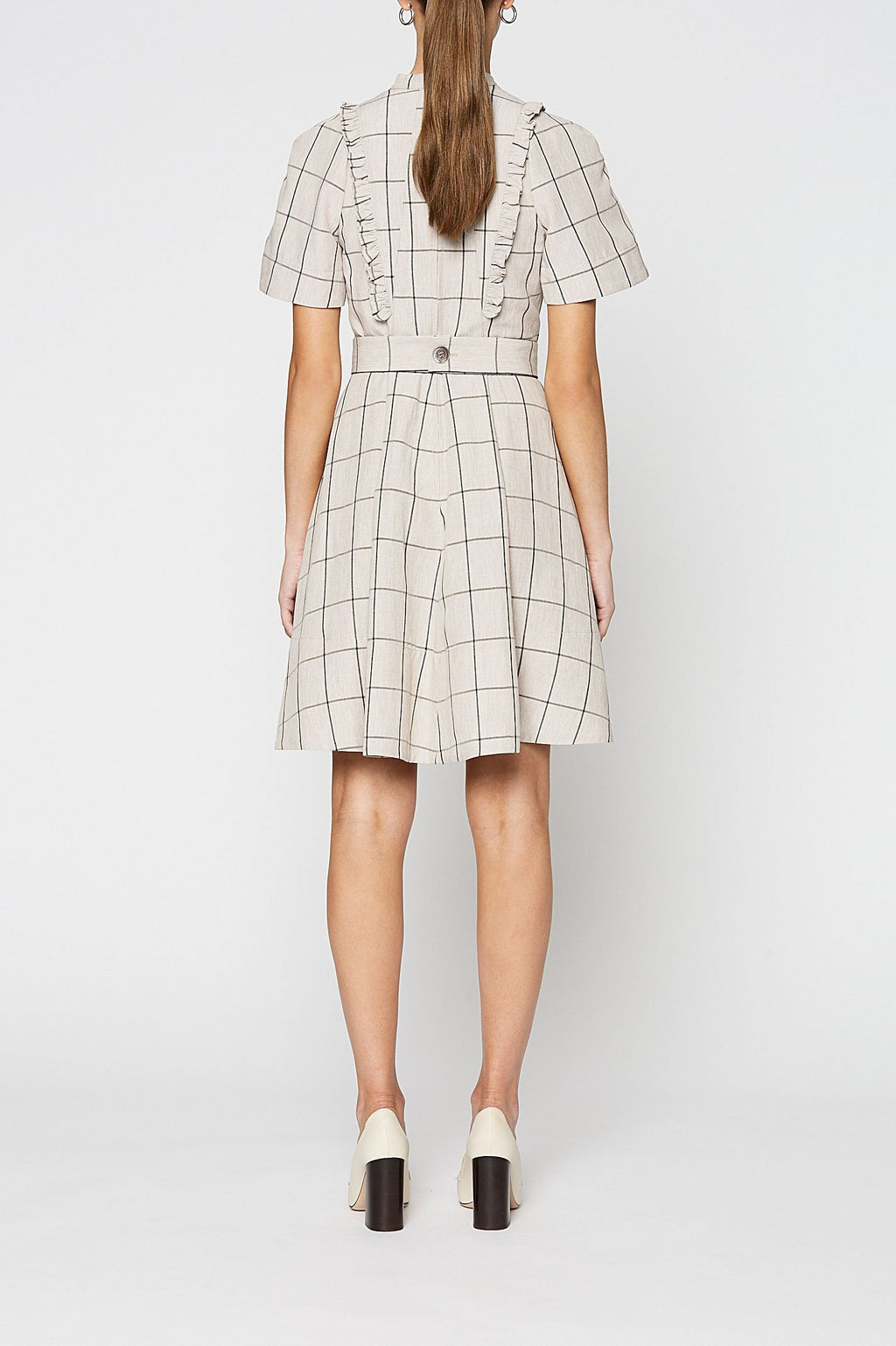 LINEN CHECK DRESS