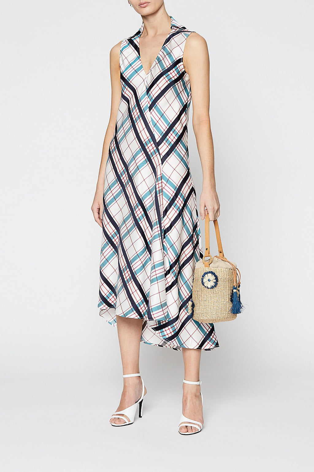 PLAID BIAS DRESS