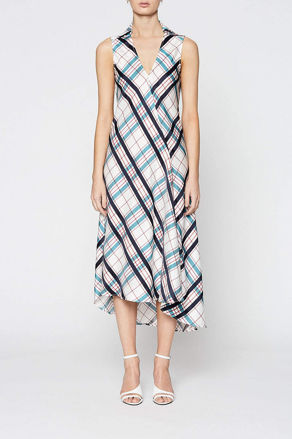 PLAID BIAS DRESS