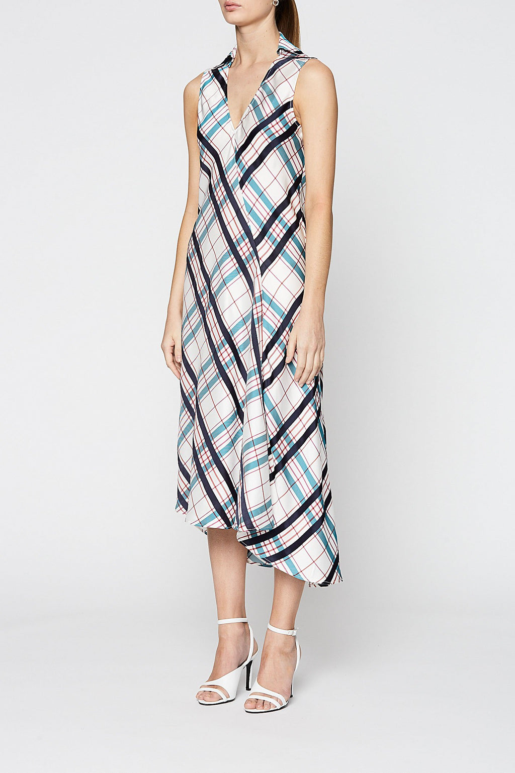PLAID BIAS DRESS