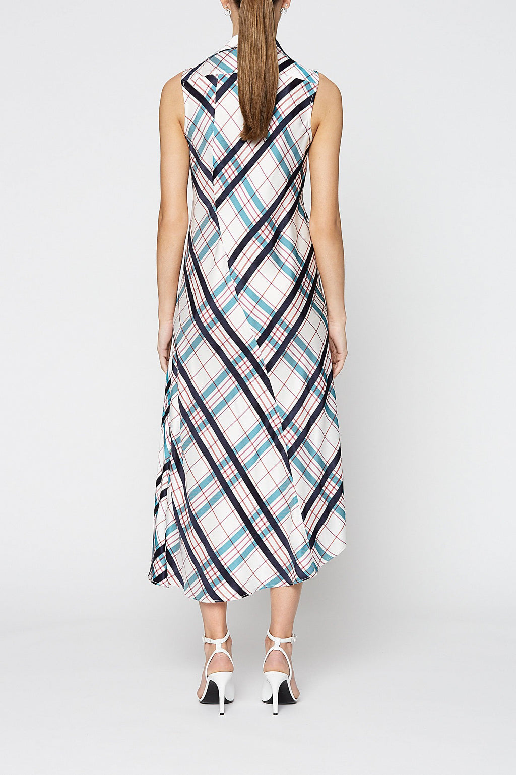 PLAID BIAS DRESS