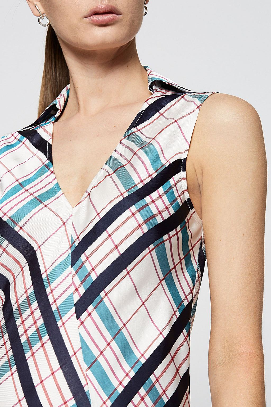 PLAID BIAS DRESS