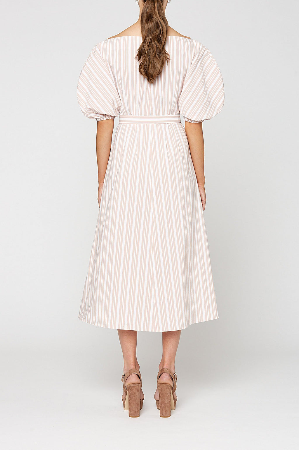 STRIPED COCOON SLEEVE DRESS